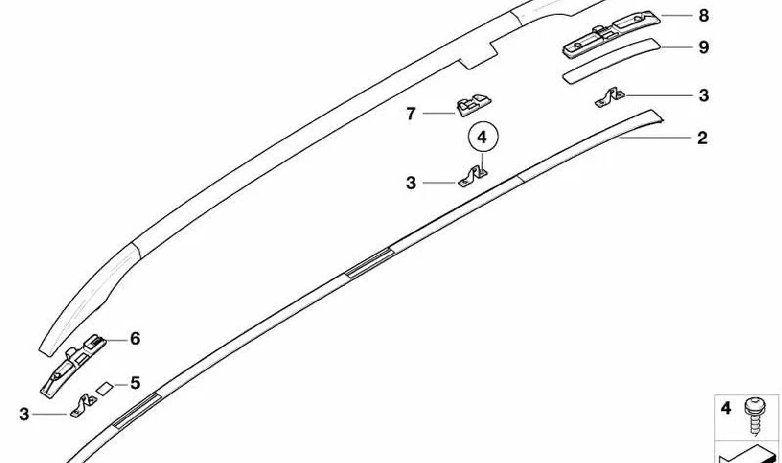 BMW 3 Serisi E46 Sağ Tavan Kenarı Süs Çıtası 51138262618