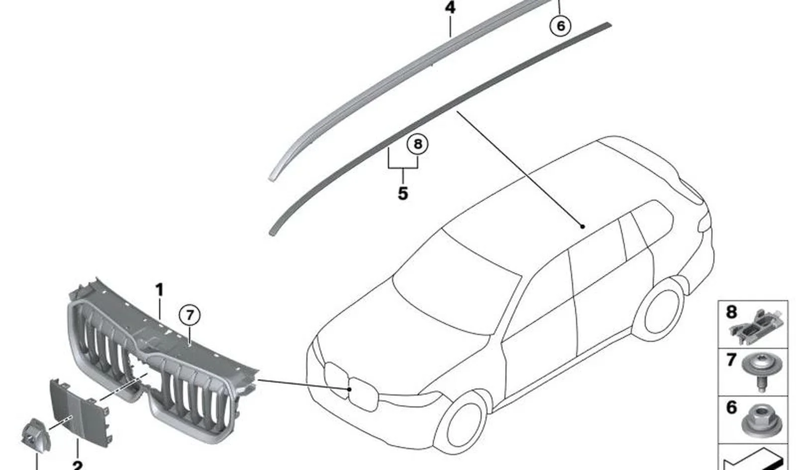 BMW G20 G21 G22 G23 Ön Panjur 51139880305
