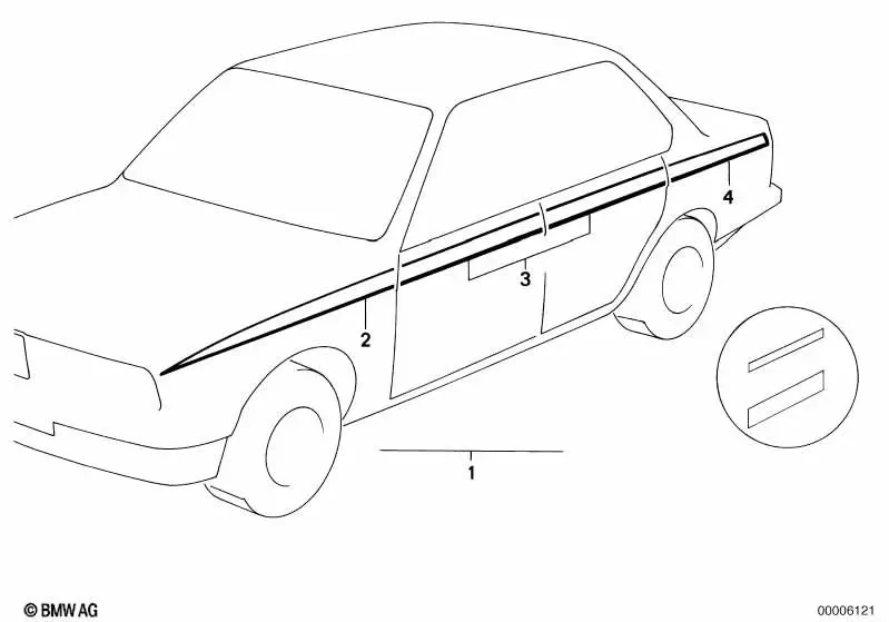 BMW E21 E24 E28 E30 Sol Gümüş Süs Çıtası 51141866645