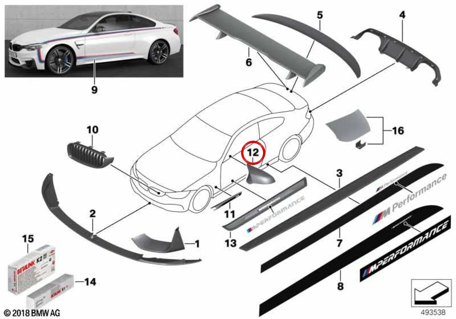 BMW 4 Serisi F83 Sağ Karbon Ayna Kapağı 51142348098