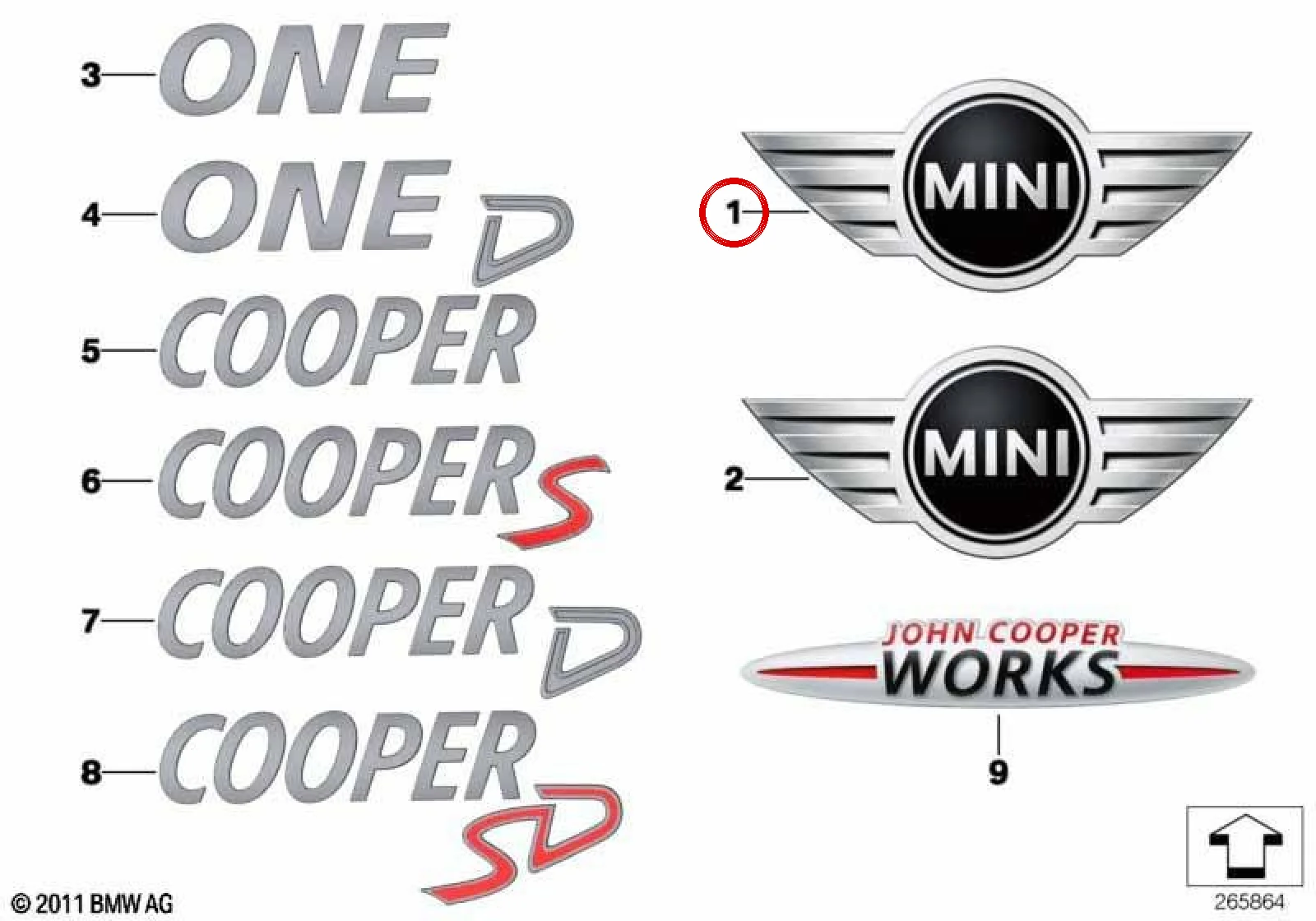 BMW MINI R55 R56 R57 Ön Kaput Amblemi 51142754972