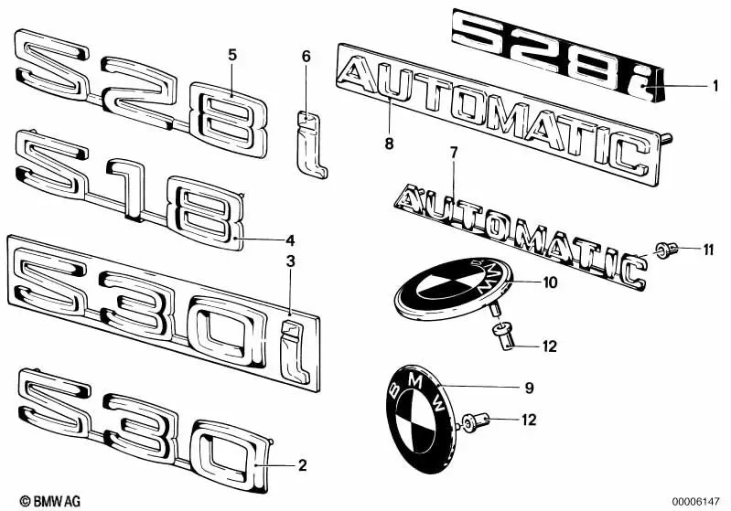 BMW 3 Serisi E21 Ön Kaput Amblemi 82 mm 51145480181