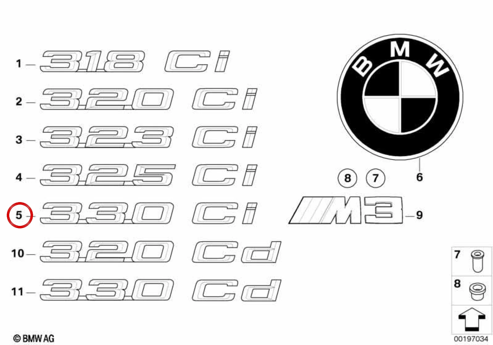 BMW 3 Serisi E46 Arka Yapışkanlı Model Yazısı 51147004688