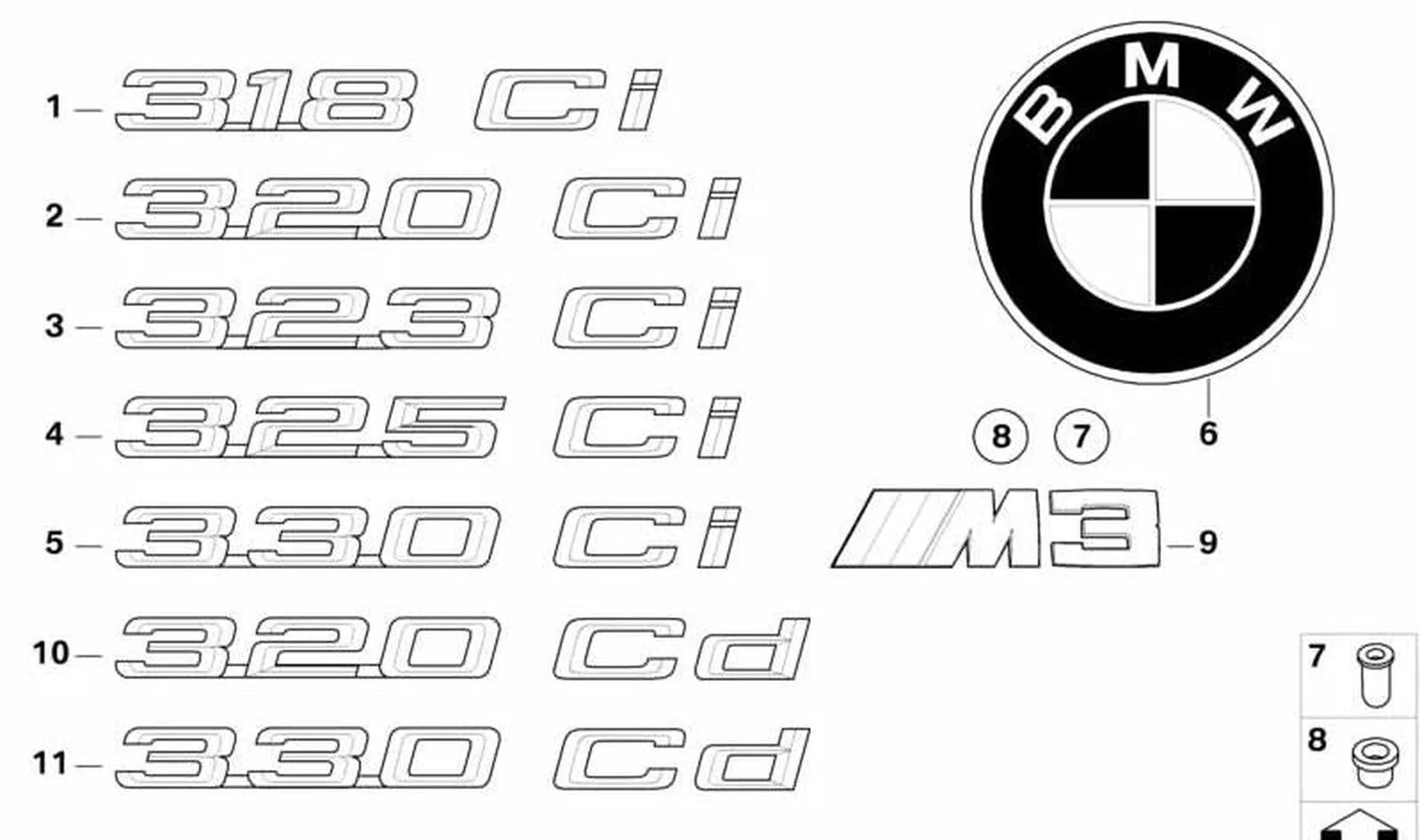 BMW 3 Serisi E46 Arka 330Cd Amblemi 51147075837