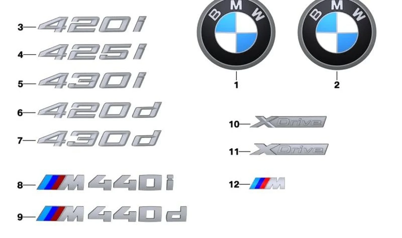 BMW 4 Serisi G22 G23 M240i Model Amblemi 51148059653