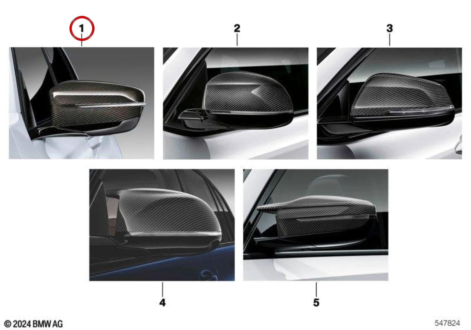 BMW G20 G21 G22 G23… Sol Karbon Ayna Kapağı 51162462827