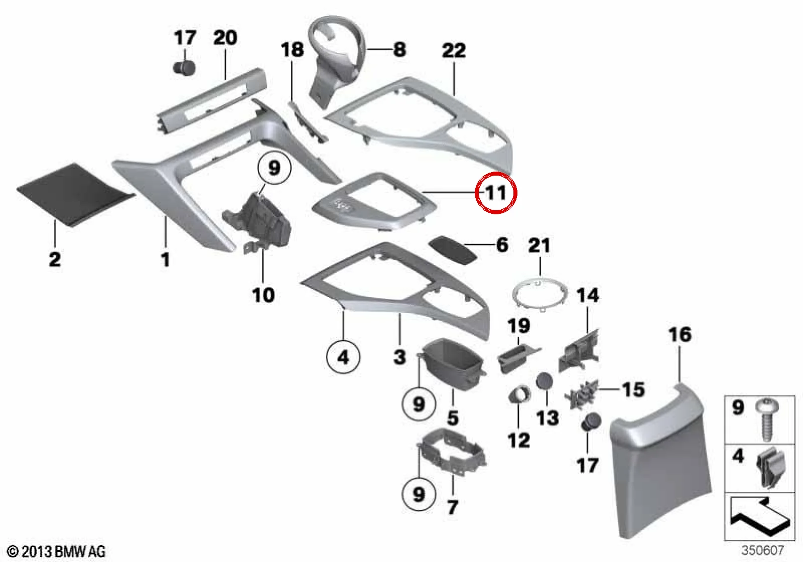 BMW X1 E84 Steptronic Vites Kolu Trimi 51162991685