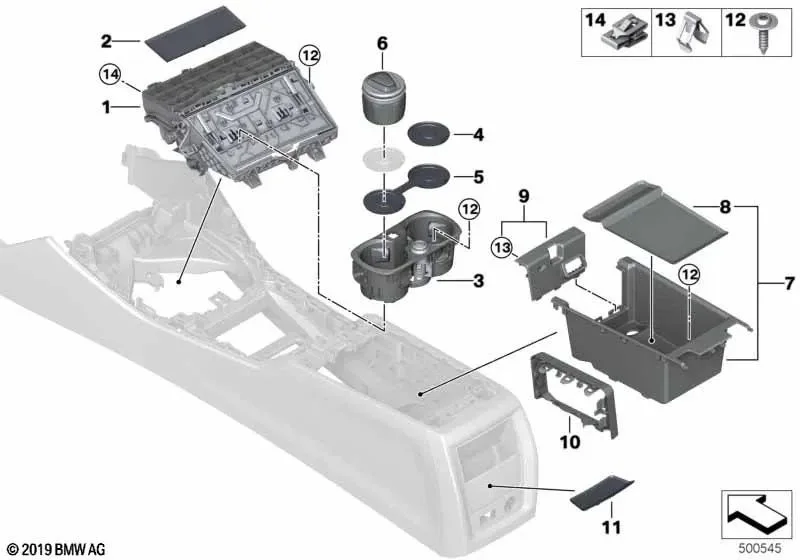BMW G20 G21 G22 G23… Ön Orta Konsol Saklama Gözü 51166806794