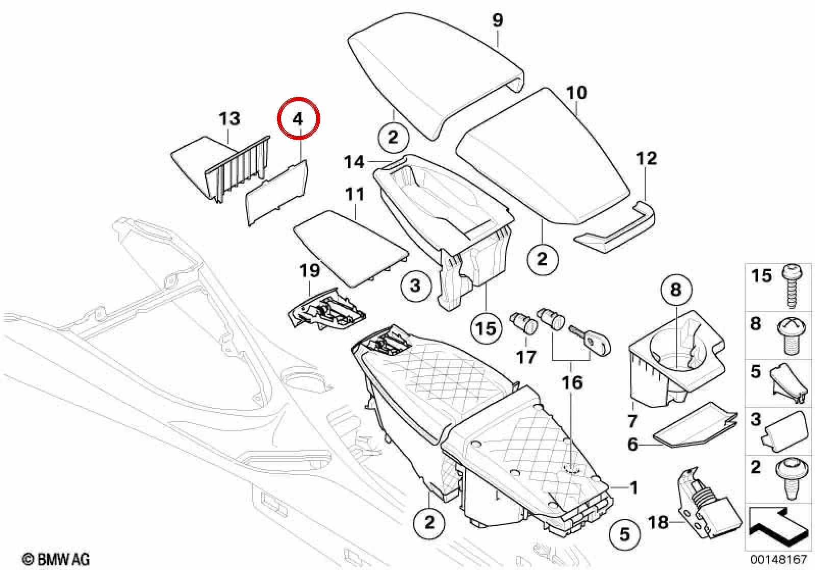 BMW 6 Serisi E63 E64 Kablo Kanalı Kapağı 51166951511