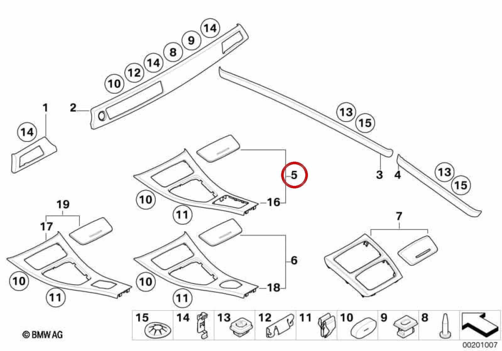 BMW 3 Serisi E92 E93 Ceviz Ağacı İç Trim Takımı 51166951579