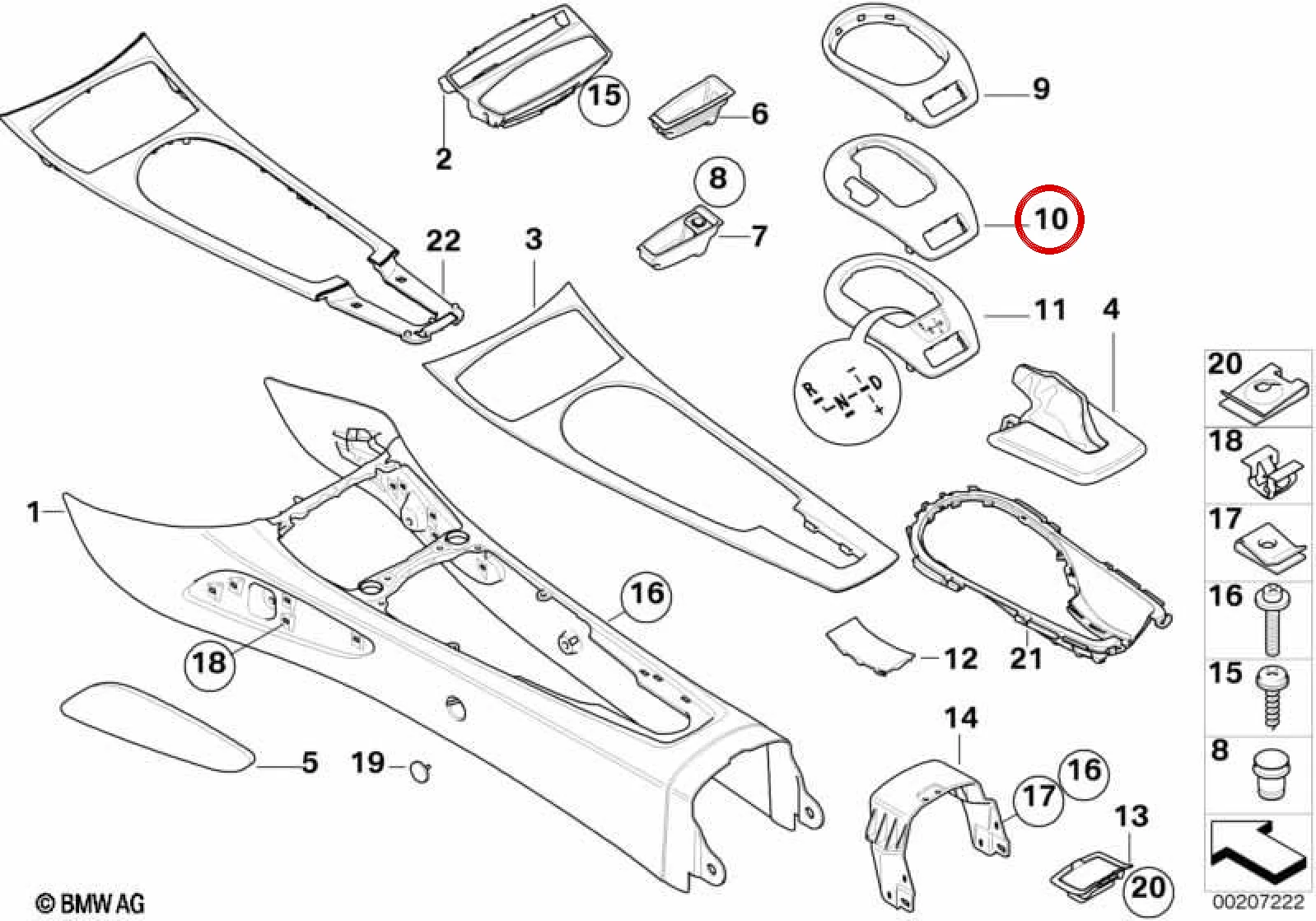 BMW Z4 E85 E86 Siyah Vites Kolu Trim Çerçevesi 51166955524