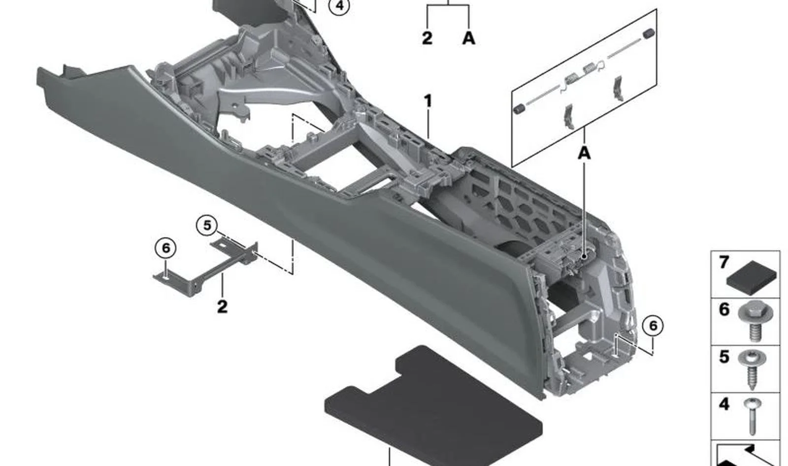 BMW 3 Serisi G20 G21 Siyah Orta Konsol Gövdesi 51166996831