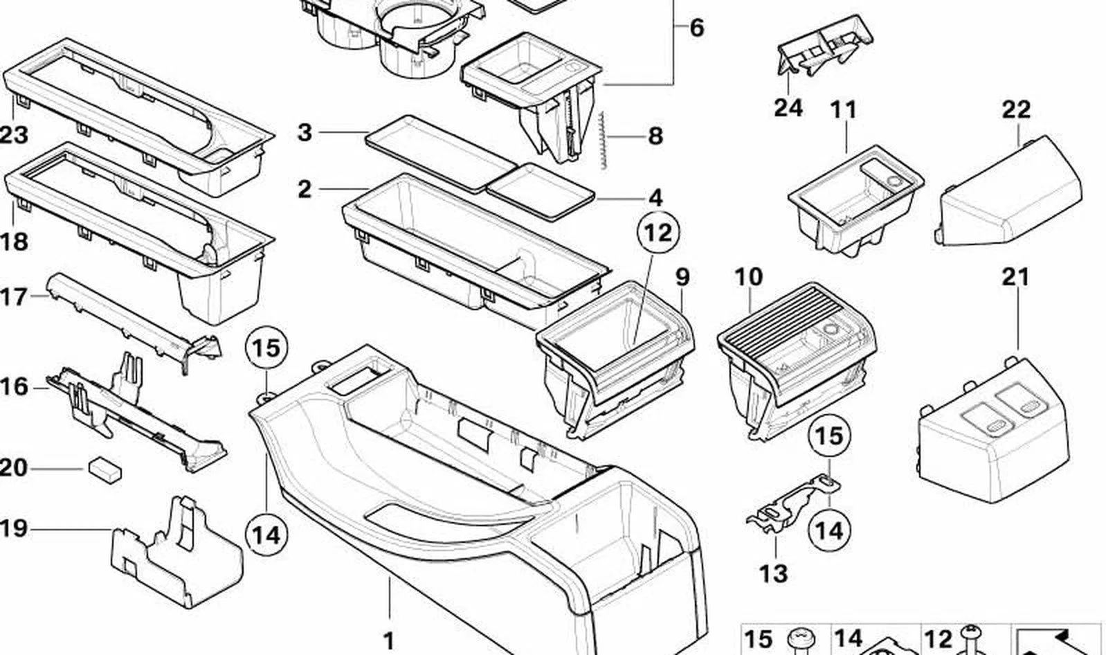 BMW 3 Serisi E46 Telefon Konsolu Tutucusu 51167110647