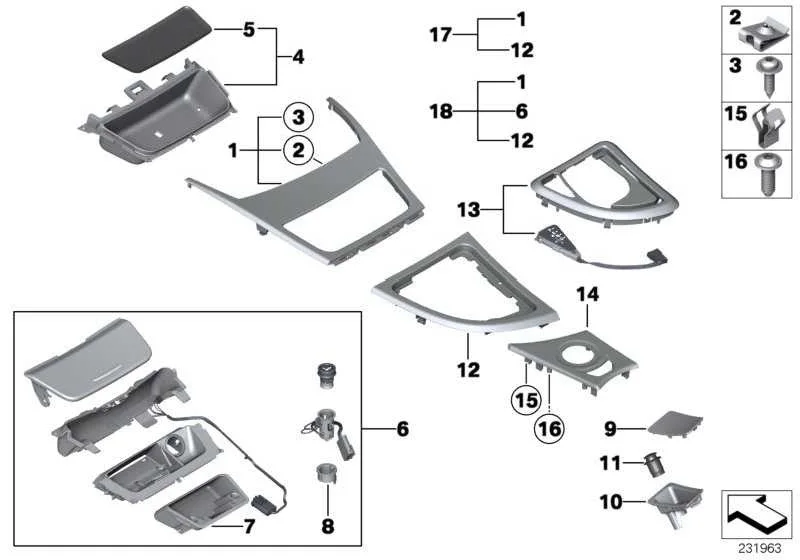 BMW 1 Serisi E81 E82 E87 E88 Ön Konsol Saklama Tablası 51167136190