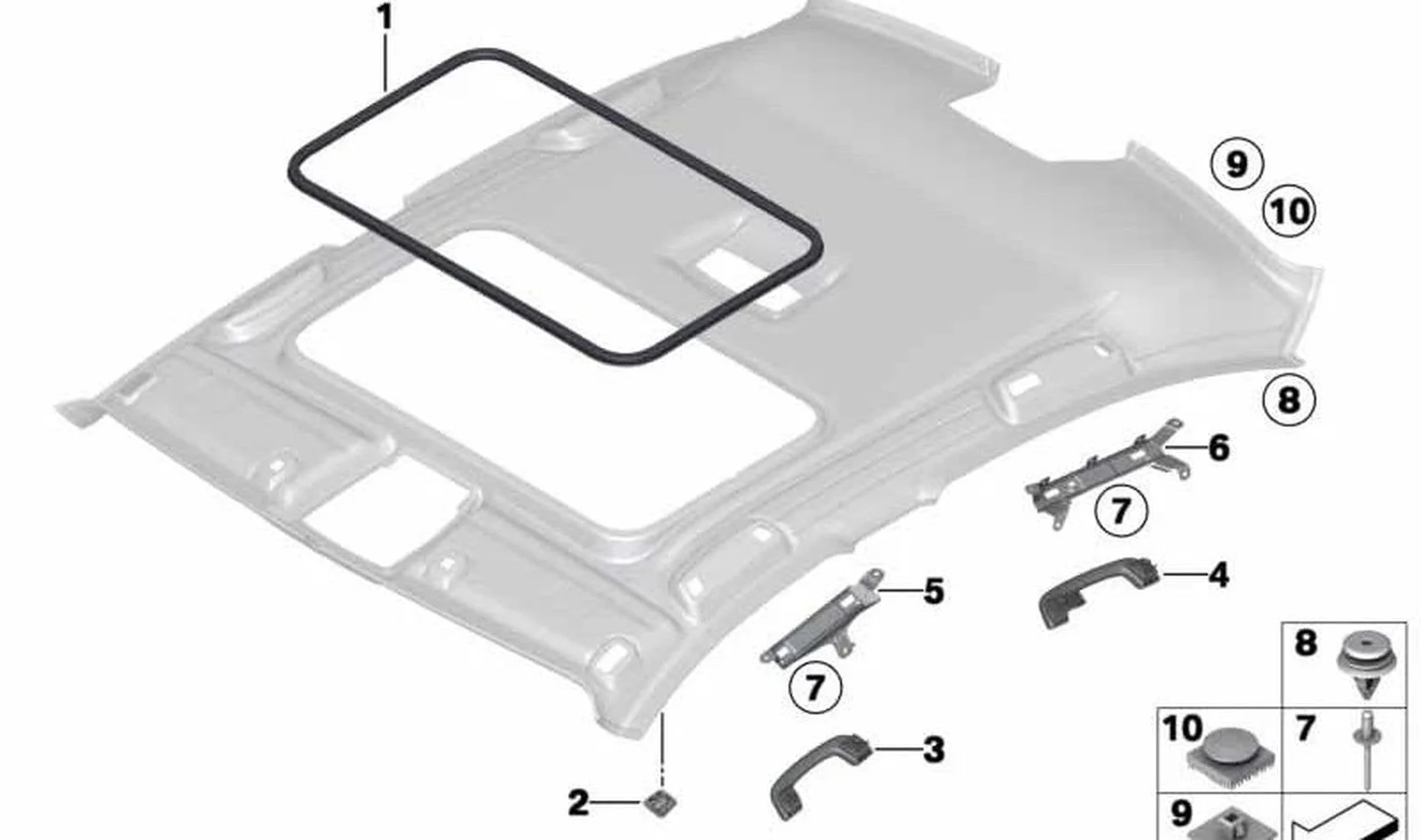 BMW 3 Serisi F30 Arka Sol Tavan Tutamağı Braketi 51167221009