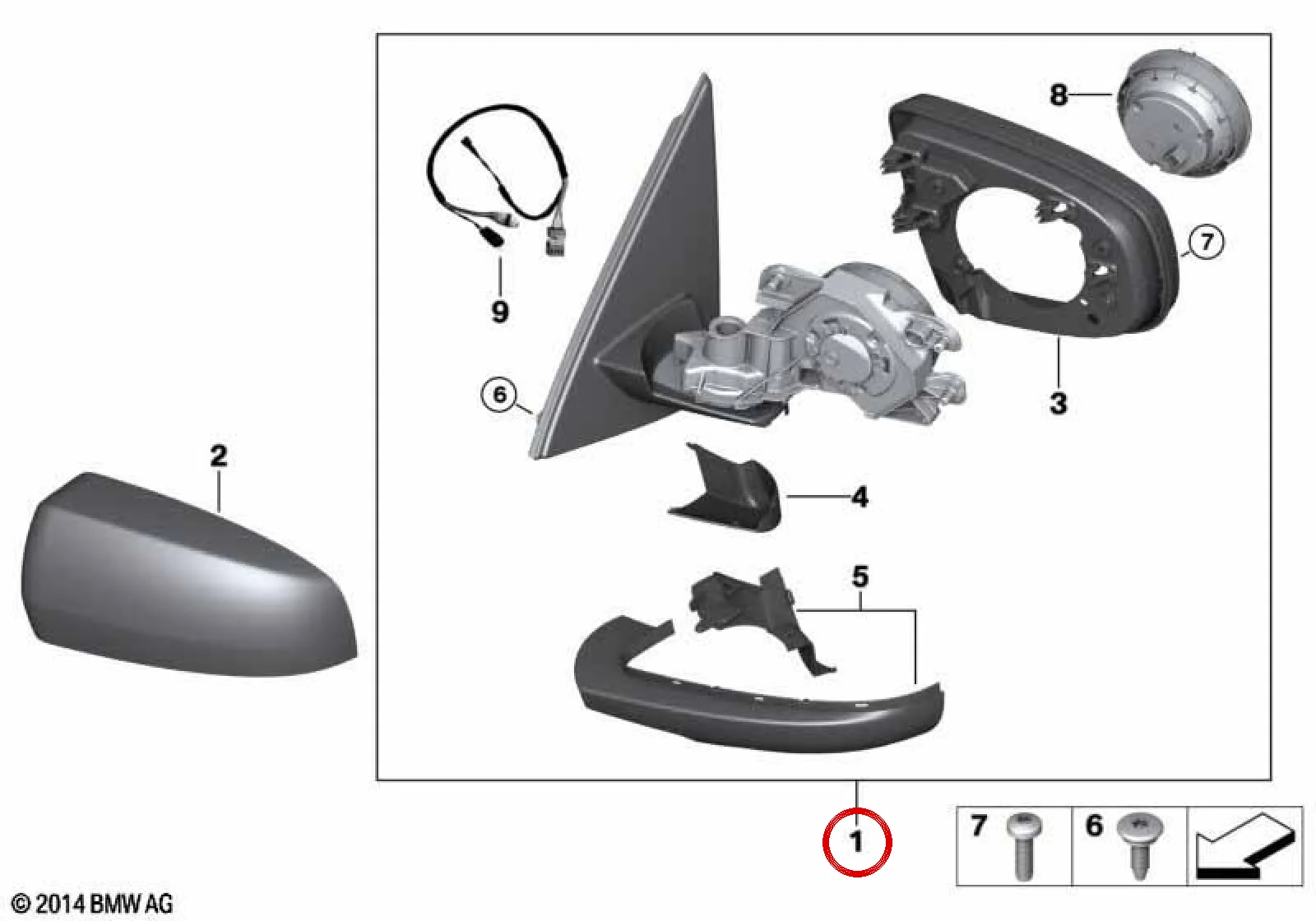 BMW E70 E71 Sol Hafızalı Isıtmalı Dikiz Aynası 51167282733
