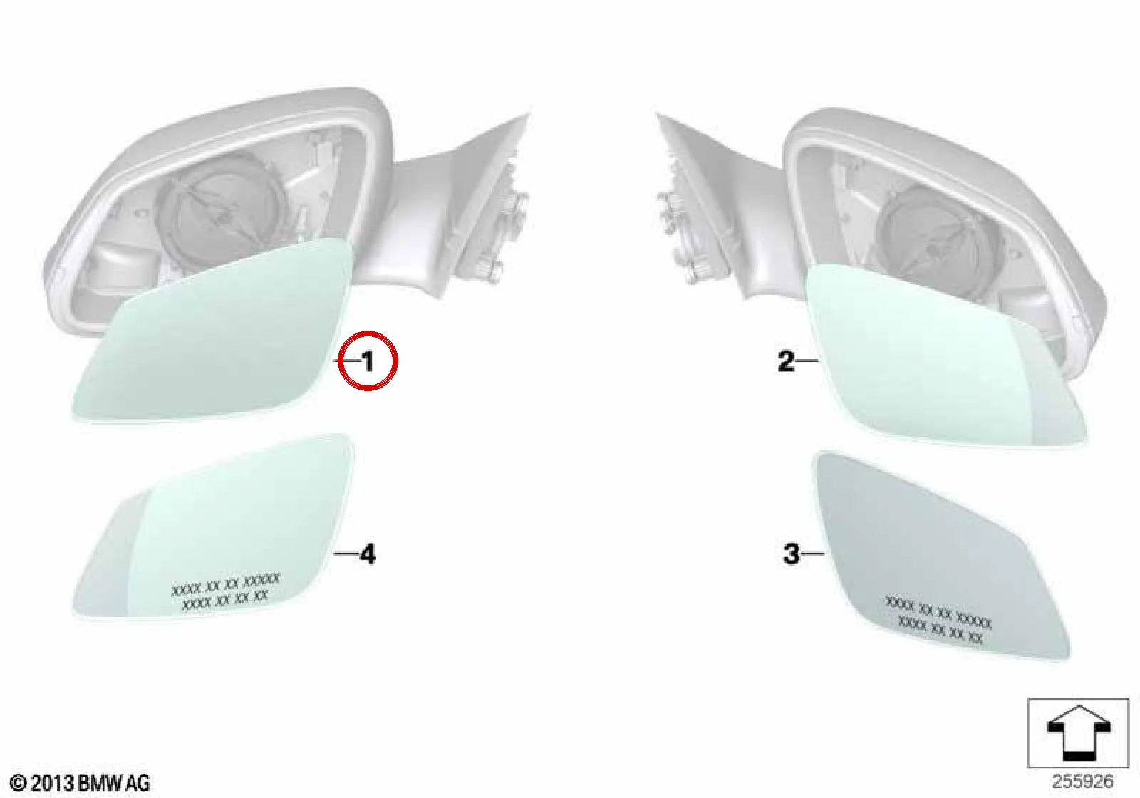 BMW E84 F20 F21 F22… Sol Isıtmalı Ayna Camı 51167285009