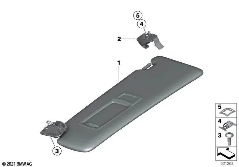 BMW F30 F31 F34 F36 Sağ Güneşlik 51167349346