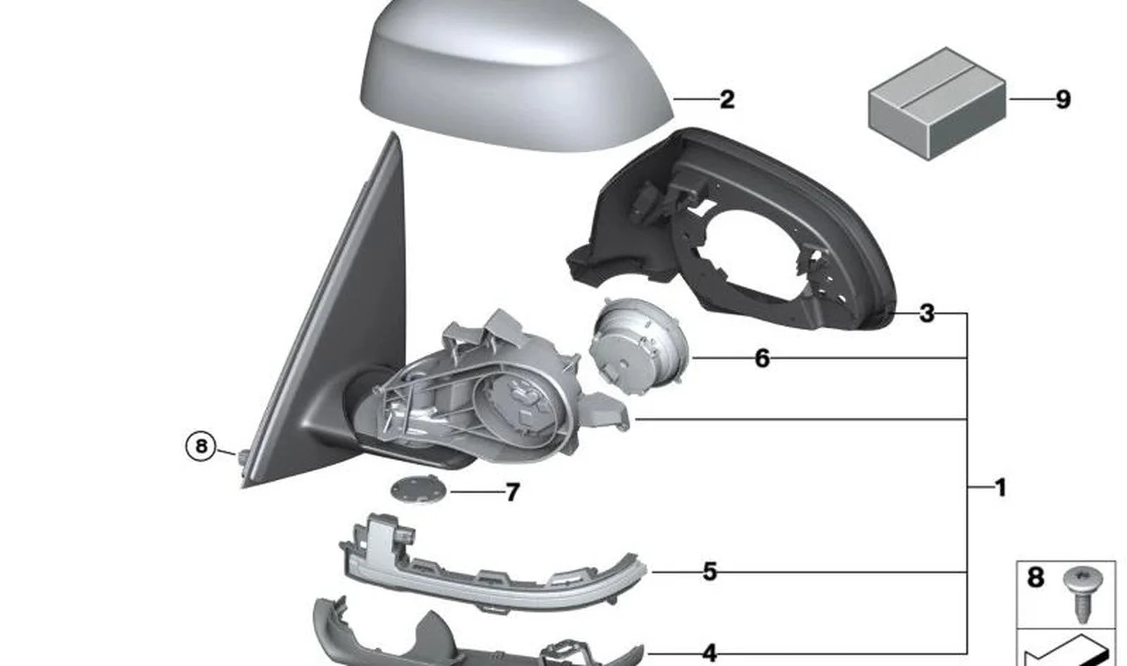 BMW E60 E61 F07 F10… Sol Camsız Dış Ayna 51167395203