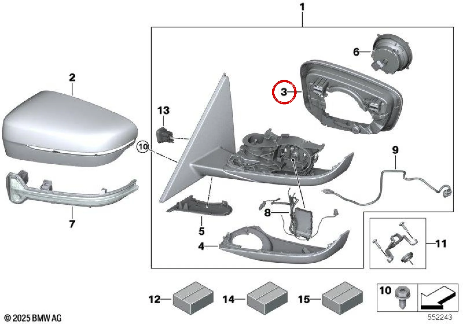 BMW G20 G21 G22 G23… Sağ Ayna Tutucu Halkası 51167498200