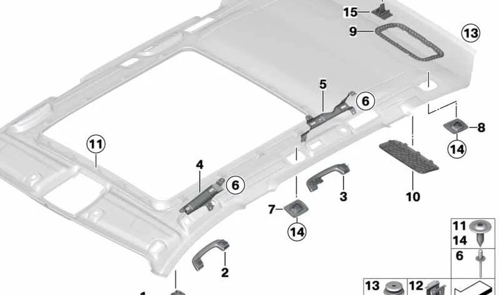 BMW F10 F11 F15 F20… Ön Tavan Tutamağı 51167499074