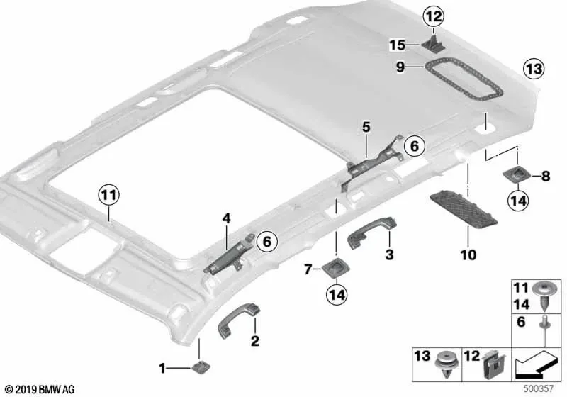 BMW F10 F11 F15 F18… Arka Sol Tavan Tutamağı 51167499075