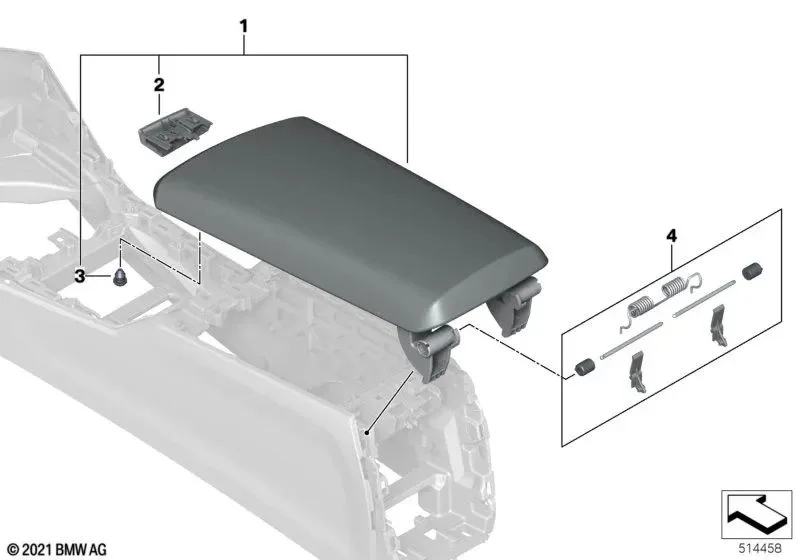 BMW G20 G22 G42 Orta Kolçak Kapak Stoperi 51167911462