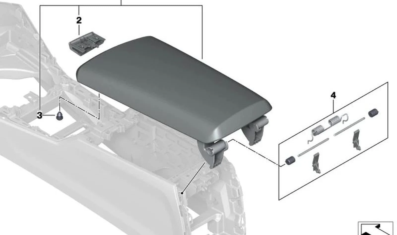 BMW G20 G22 G42 Orta Kolçak Kapak Stoperi 51167911462