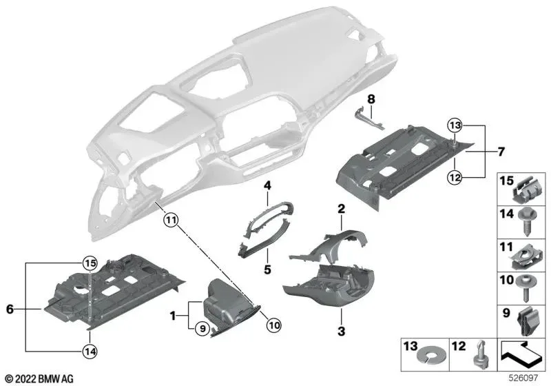 BMW G20 G21 G22 G23 Sürücü Tarafı Açılır Saklama Gözü 51167943207