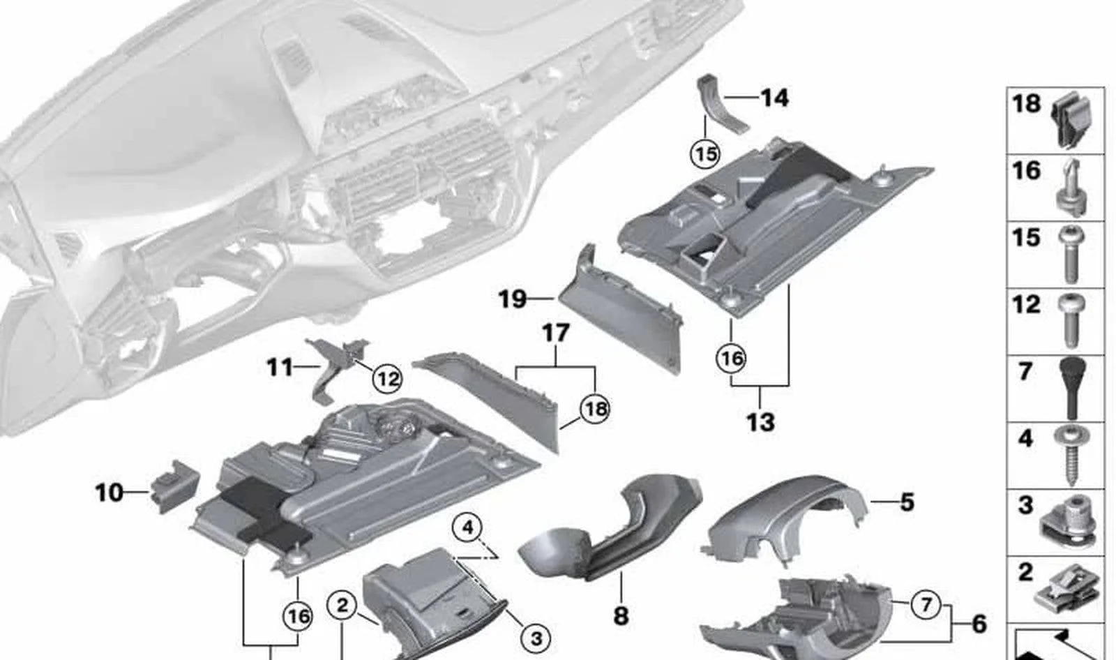 BMW F90 G30 G31 G32 Siyah Sürücü Tarafı Eşya Gözü 51167948716