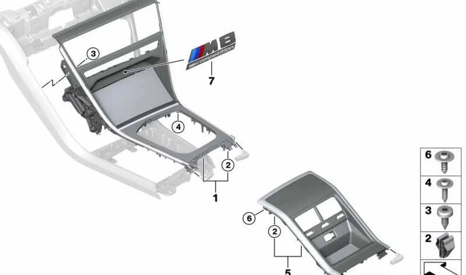 BMW F91 F92 F93 G14… Dişbudak Desenli Orta Konsol Kaplaması 51167951559