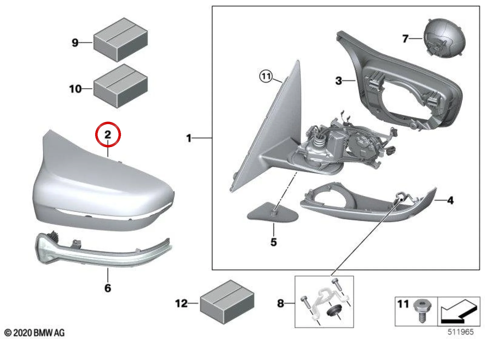 BMW F90 F91 F92 F93… Sol Karbon Ayna Kapağı 51168043647