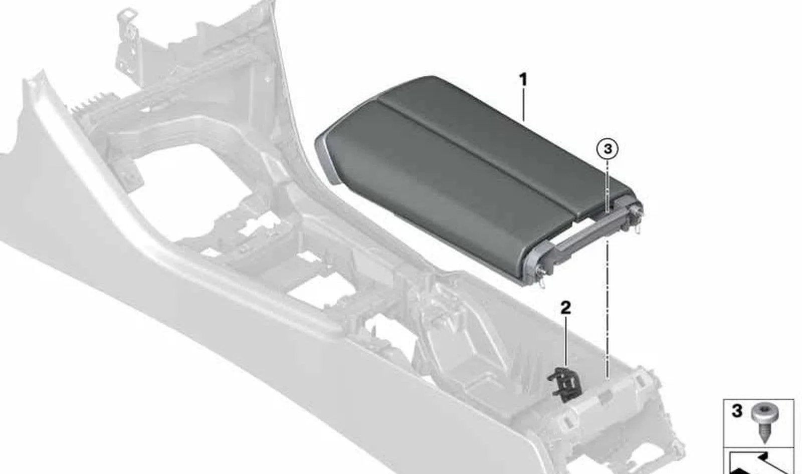 BMW 8 Serisi F91 F92 F93 Isıtmalı Deri Orta Kolçak 51168094335