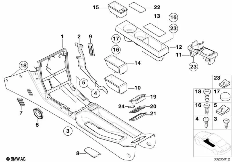 BMW E46 E53 E70 Trim Çerçevesi 51168399321
