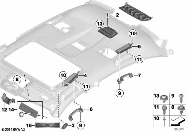 BMW F01 F02 F04 F07 Arka Sağ Tavan Tutamağı 51169170548