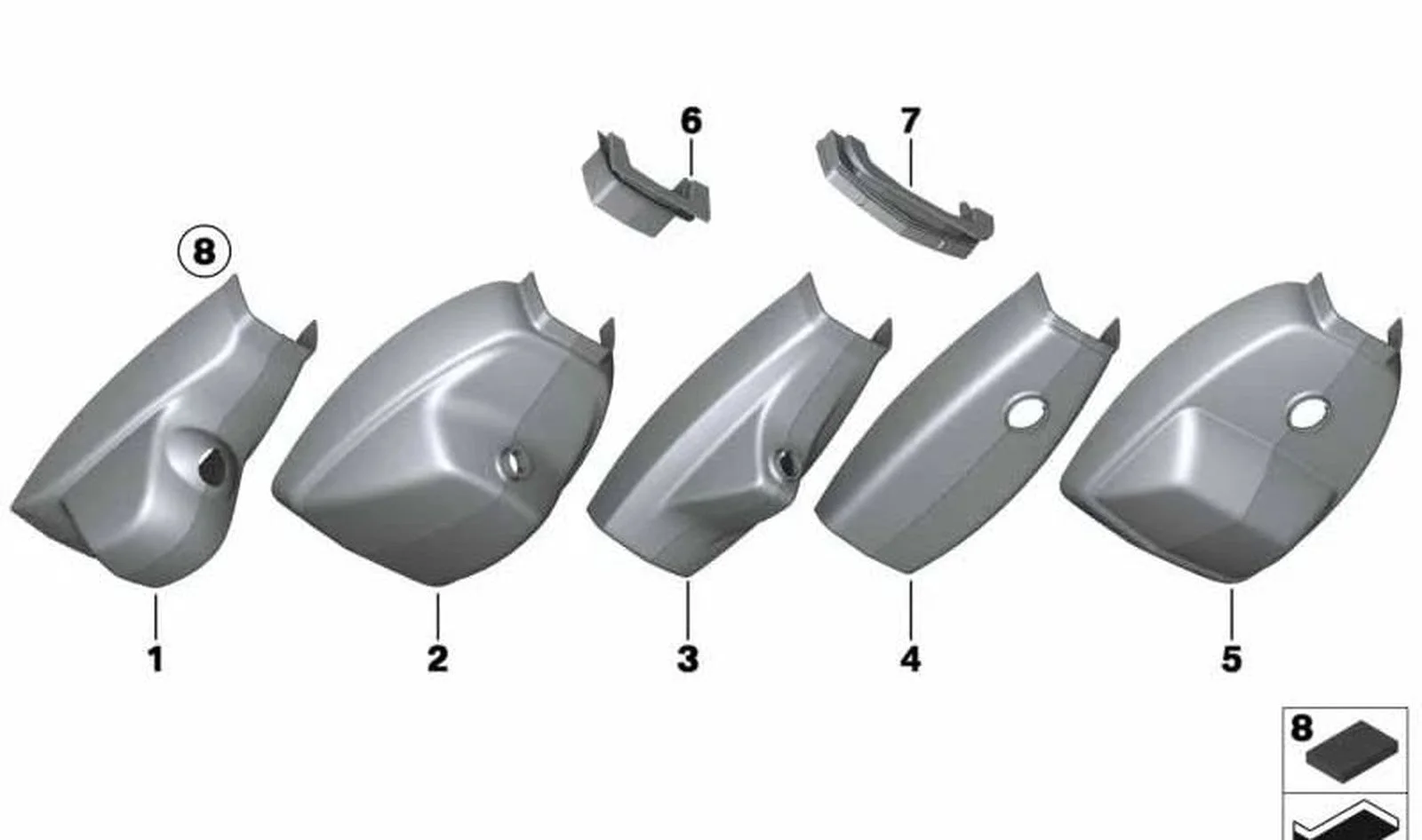 BMW F01 F02 F04 F06… Siyah Ayna Tabanı Kapak Takımı 51169177322
