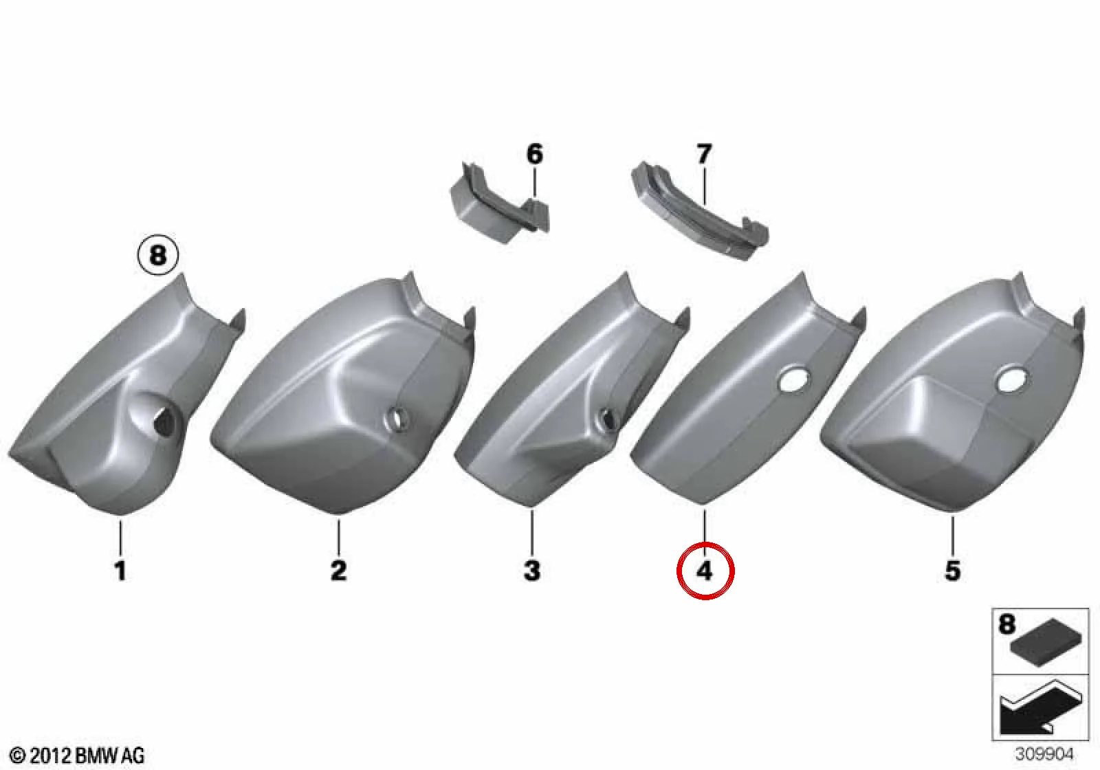 BMW F01 F02 F04 F06… Siyah Ayna Tabanı Kapak Takımı 51169177322