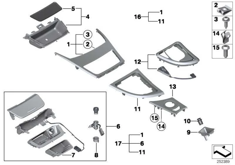 BMW 1 Serisi E81 E82 E87 E88 Orta Konsol Kumanda Paneli Çerçevesi 51169181071