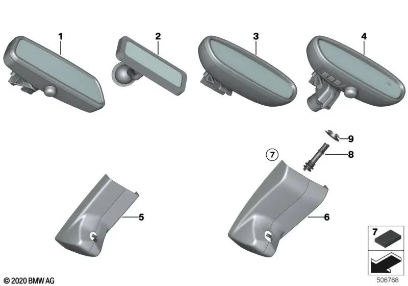 BMW F01 F02 F07 F10… LED’li Manuel İç Dikiz Aynası 51169243596