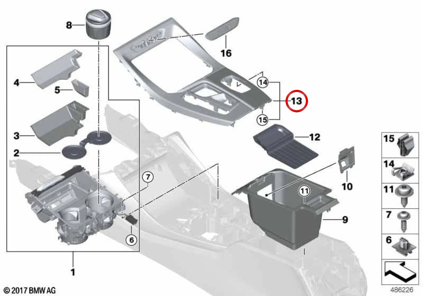BMW G01 G02 Sağ Direksiyon Orta Konsol Kaplaması 51169370868