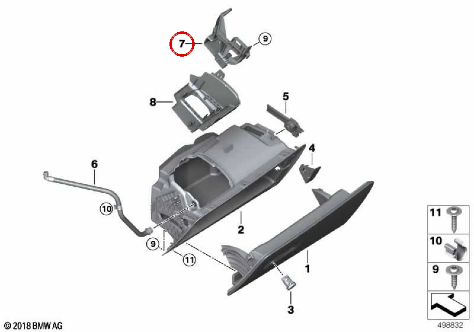 BMW G05 G06 G07 Koku Ünitesi Tutucusu 51169399765