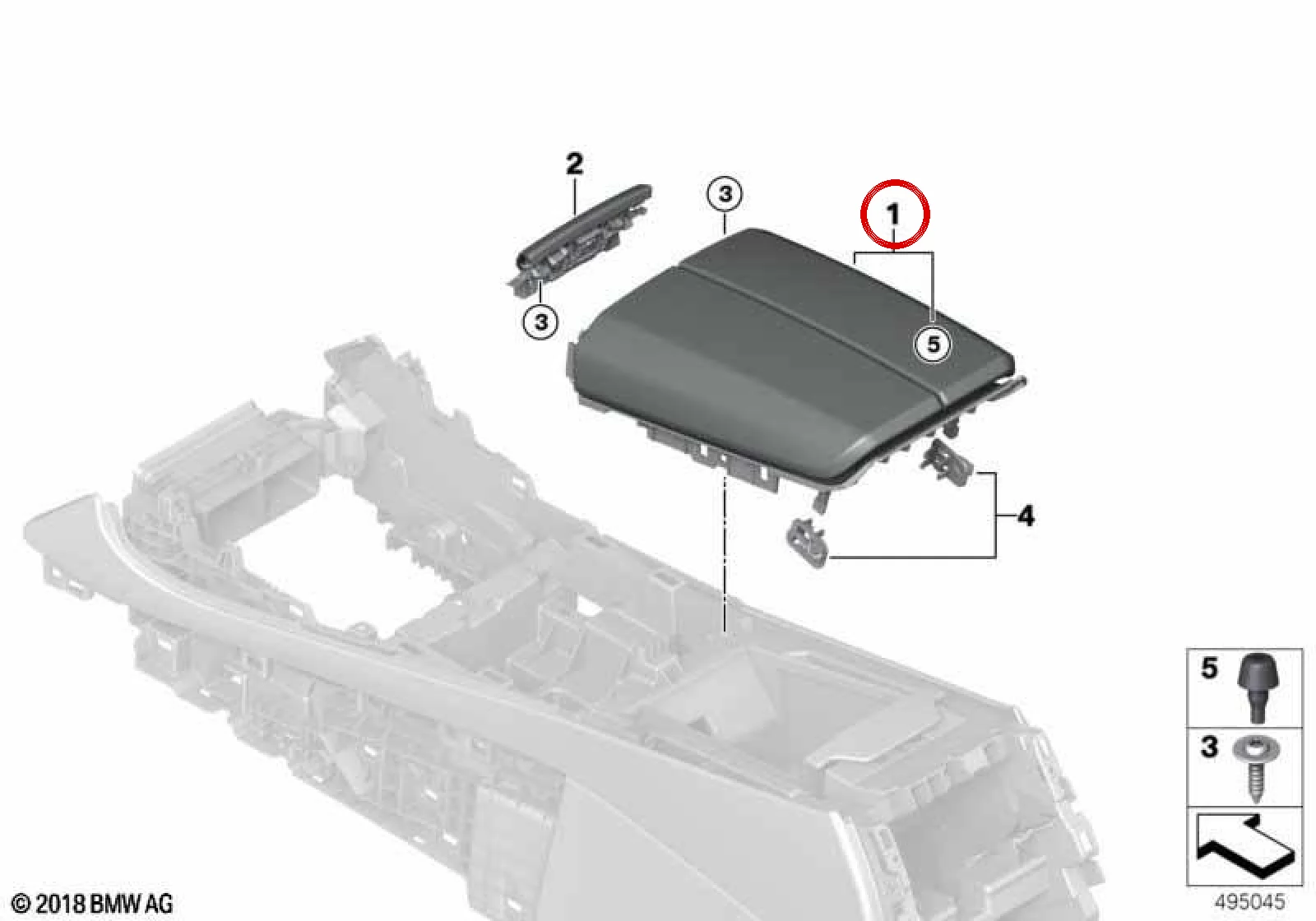 BMW G05 G07 Siyah Orta Konsol Kolçağı 51169399779