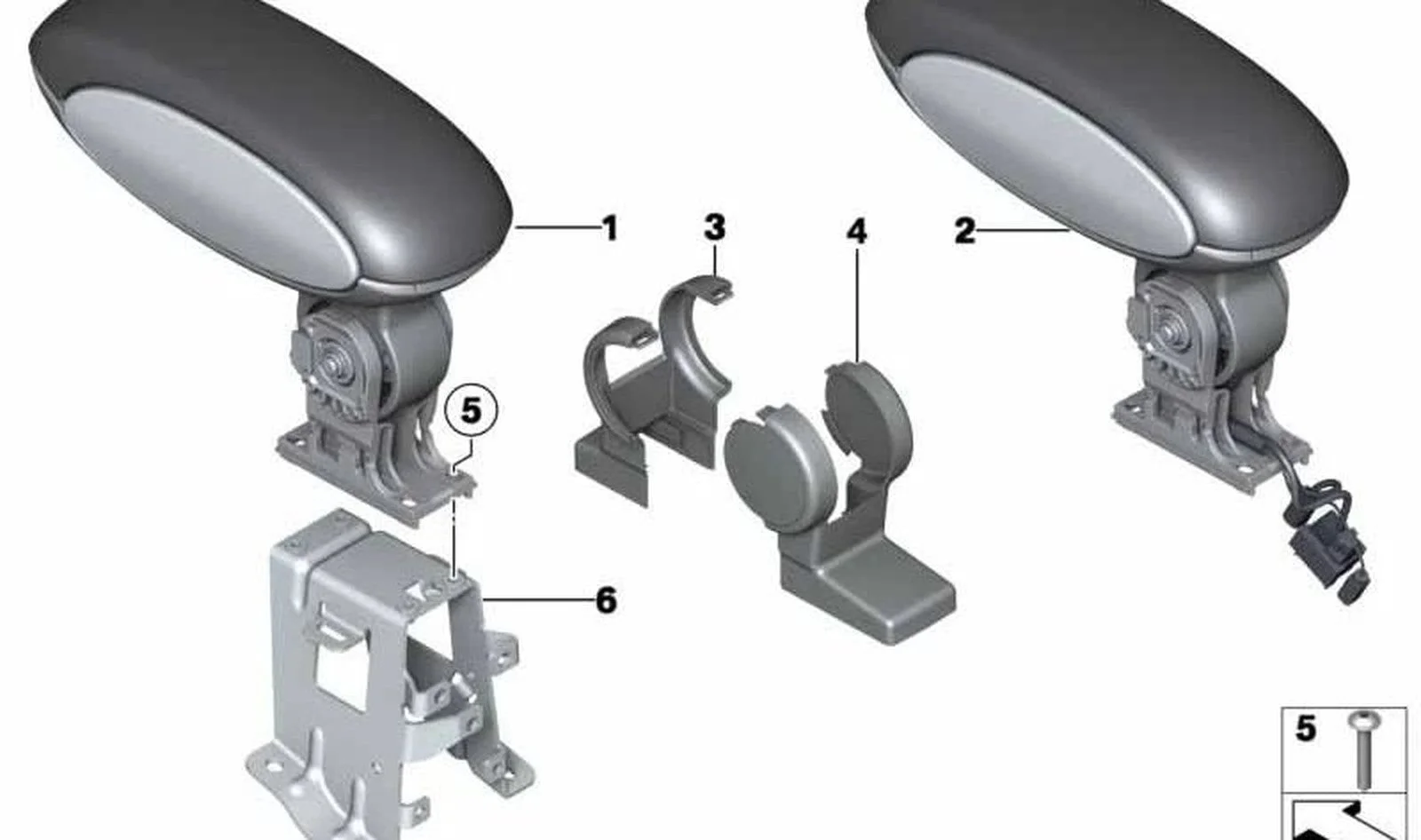 BMW MINI R60 Telefon Bölmeli Ön Orta Kolçak 51169807778