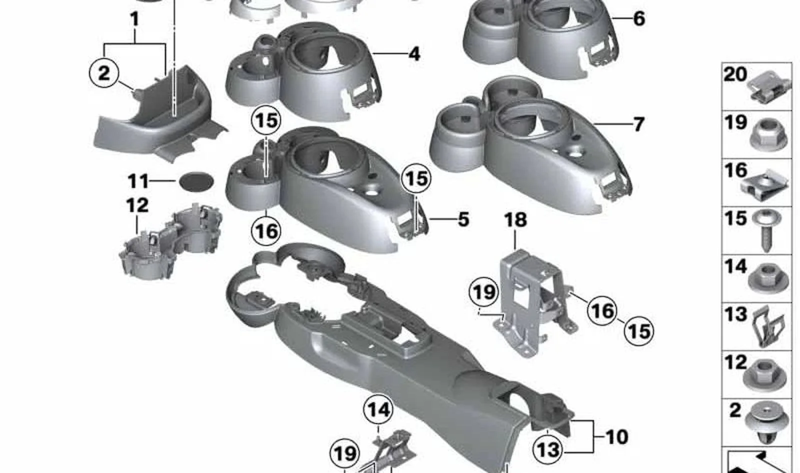 BMW MINI R60 R61 Orta Konsol Gövdesi 51169811328