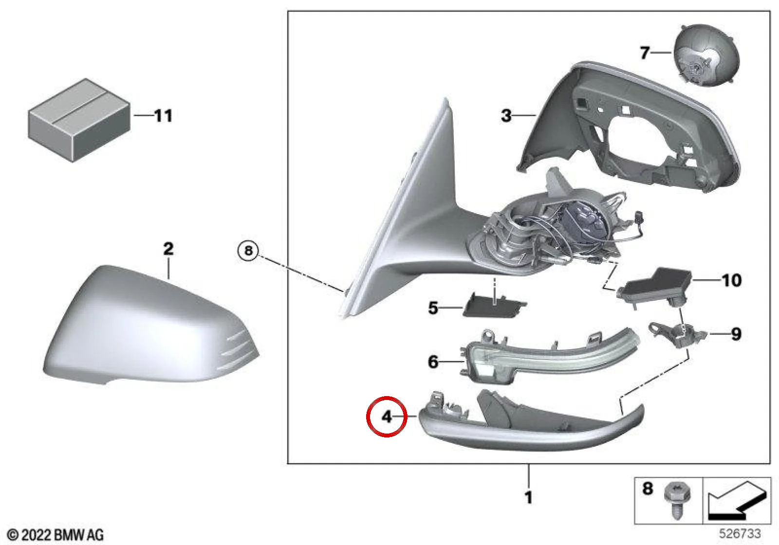 BMW F40 F44 Sağ Ayna Alt Muhafazası 51169879136