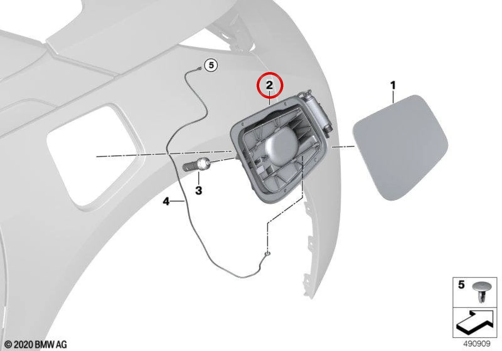 BMW i Serisi I01 Şarj Girişi Koruma Kapağı 51177335742