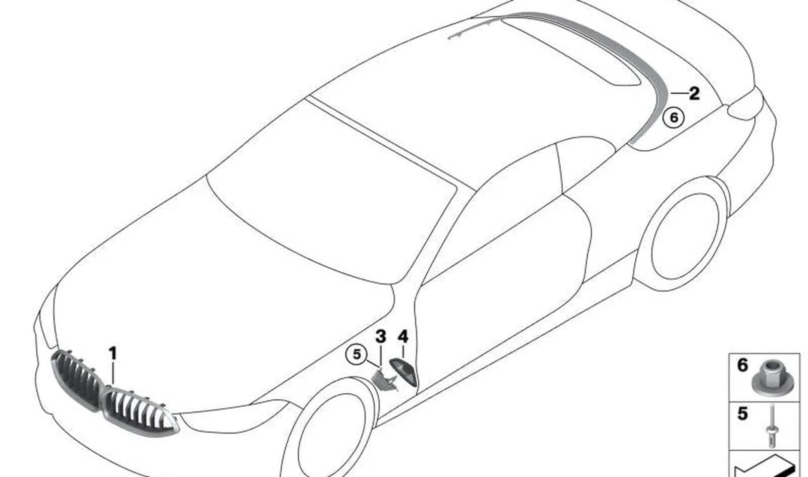 BMW 8 Serisi F91 G14 Tente Kapağı Çıtası 51177464469