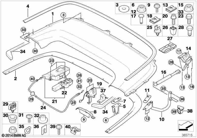BMW 3 Serisi E46 Sol Tavan Klapesi Kaplaması 51178245855