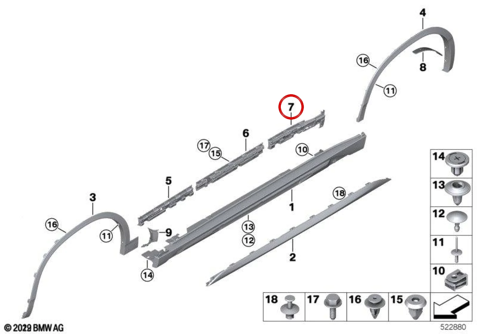 BMW X2 F39 Arka Sağ Yan Çıta 51179466856