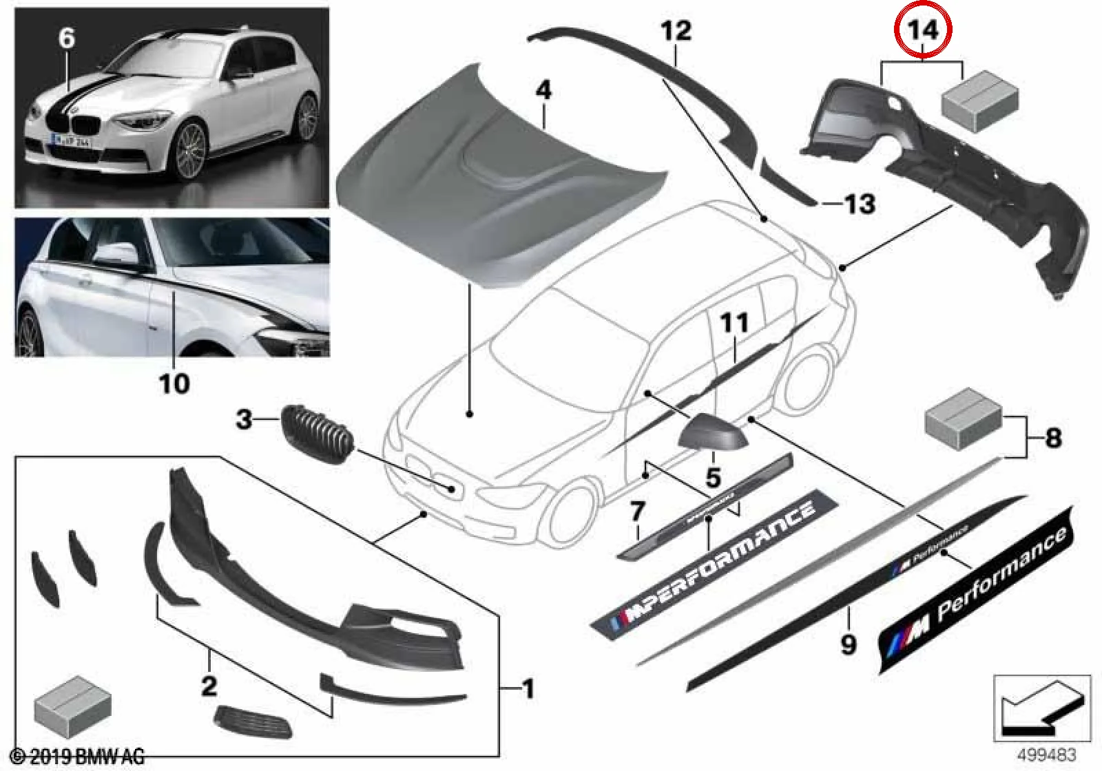BMW 1 Serisi F20 F21 Mat Siyah Arka Difüzör 51192212767